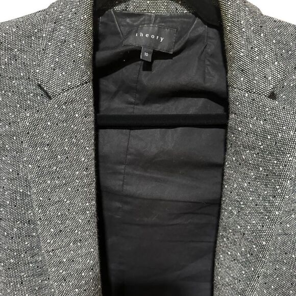 Theory Dancey K Kenmore Gray Knit Longline Blazer - Picture 5 of 11